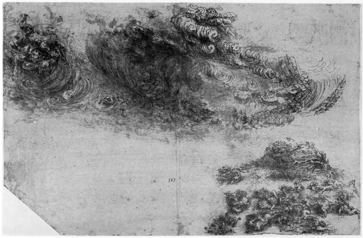 Apokalyptická bouře, konec 15. nebo začátek 16. století 1954 od Leonardo da Vinci