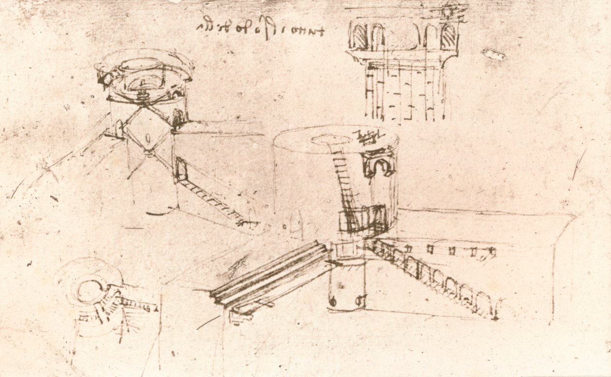 Architektura pro hrady, c1472-c1519 1883 od Leonardo da Vinci