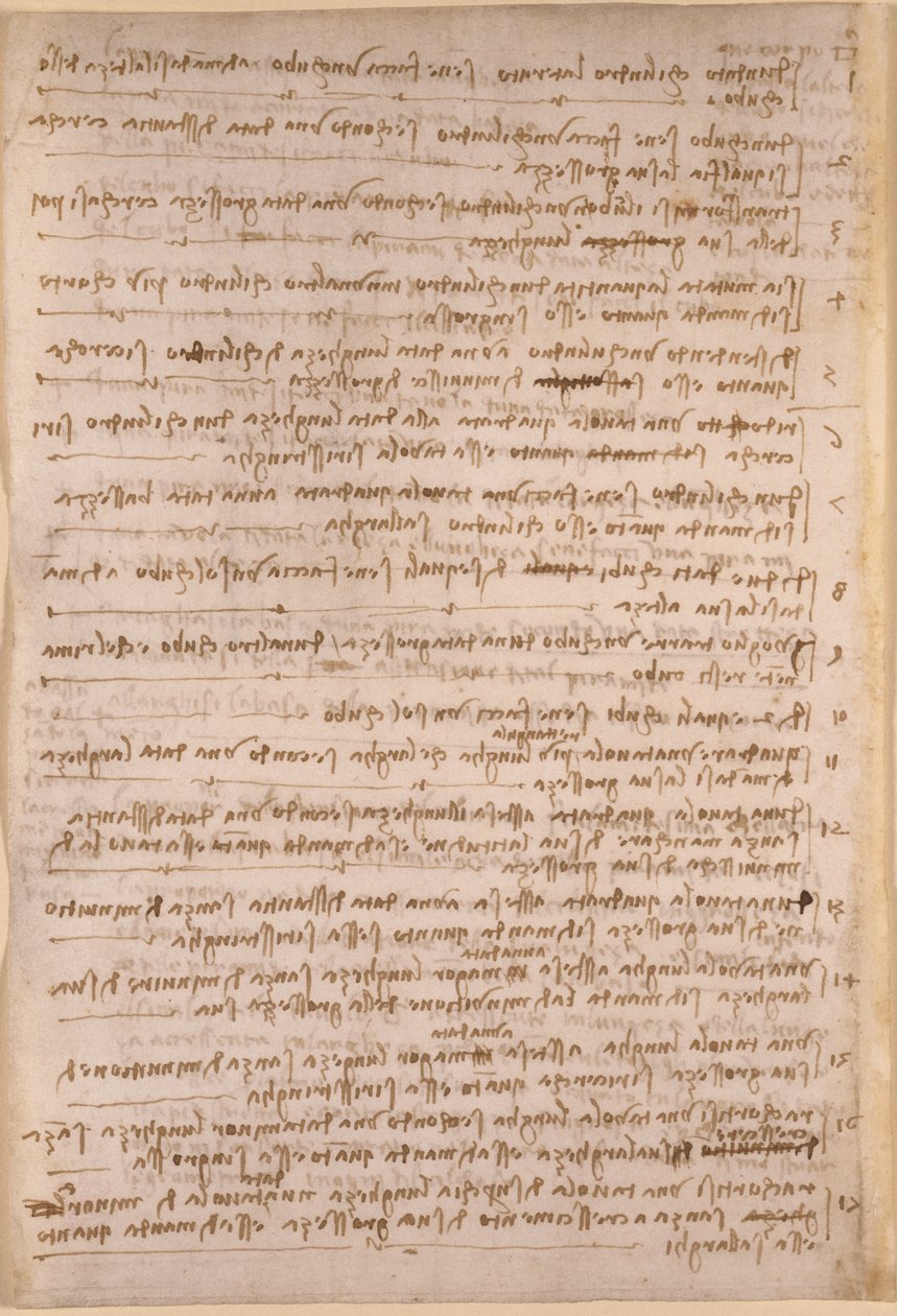 Arundel 263, f.154v, poznámky Leonarda da Vinciho z 