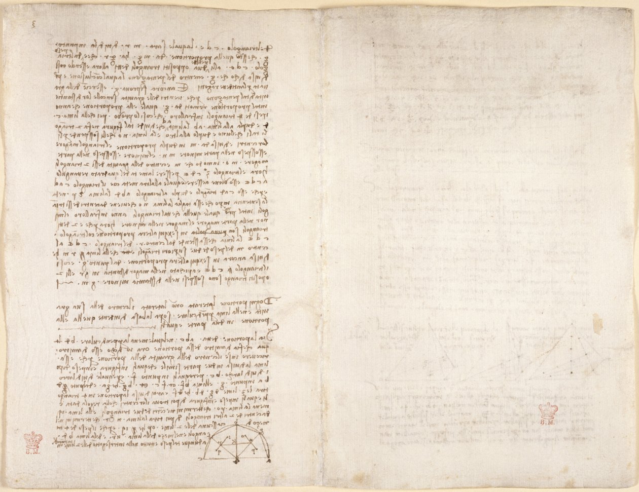 Arundel 263, f.215v, f.218 Poznámky a diagram z 