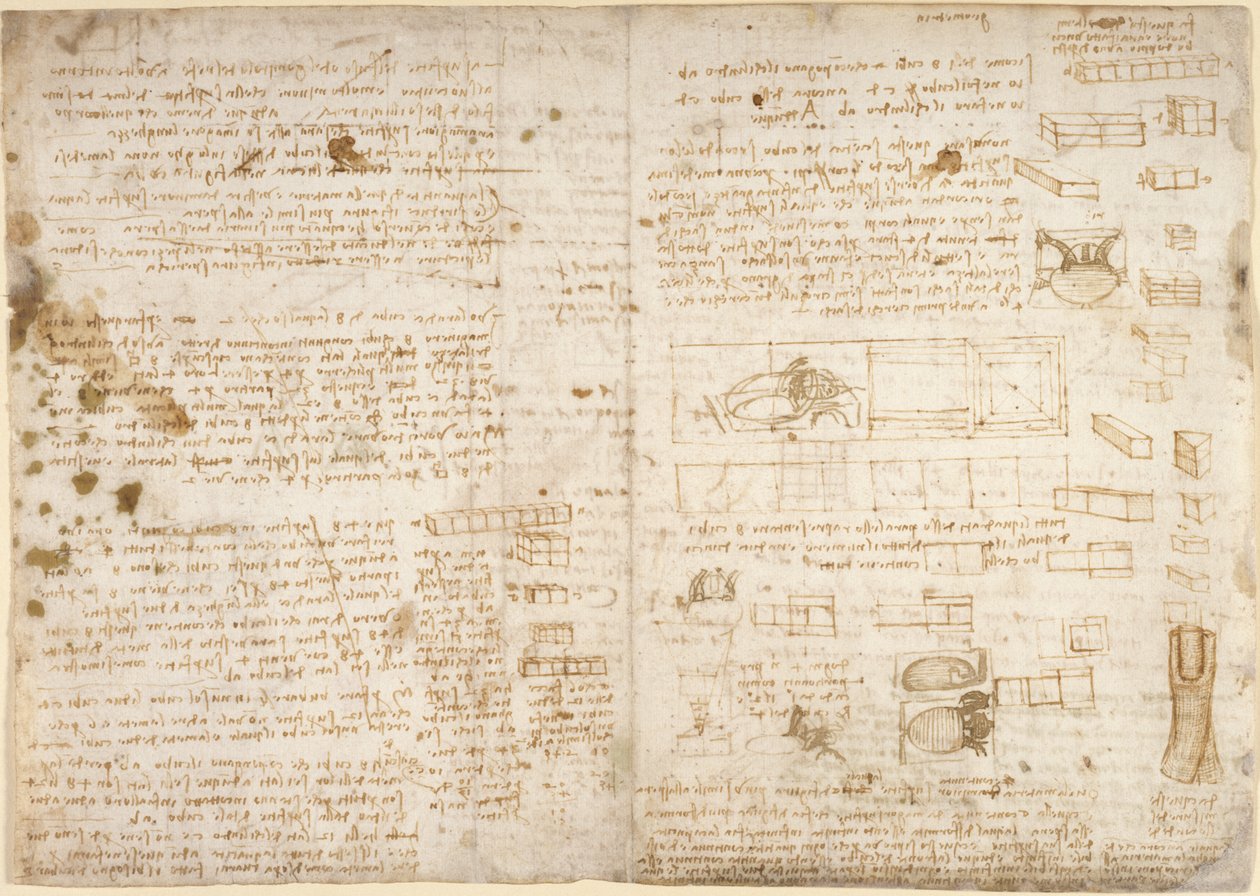 Arundel 263, f.223 Poznámky, diagramy a náčrtky z 