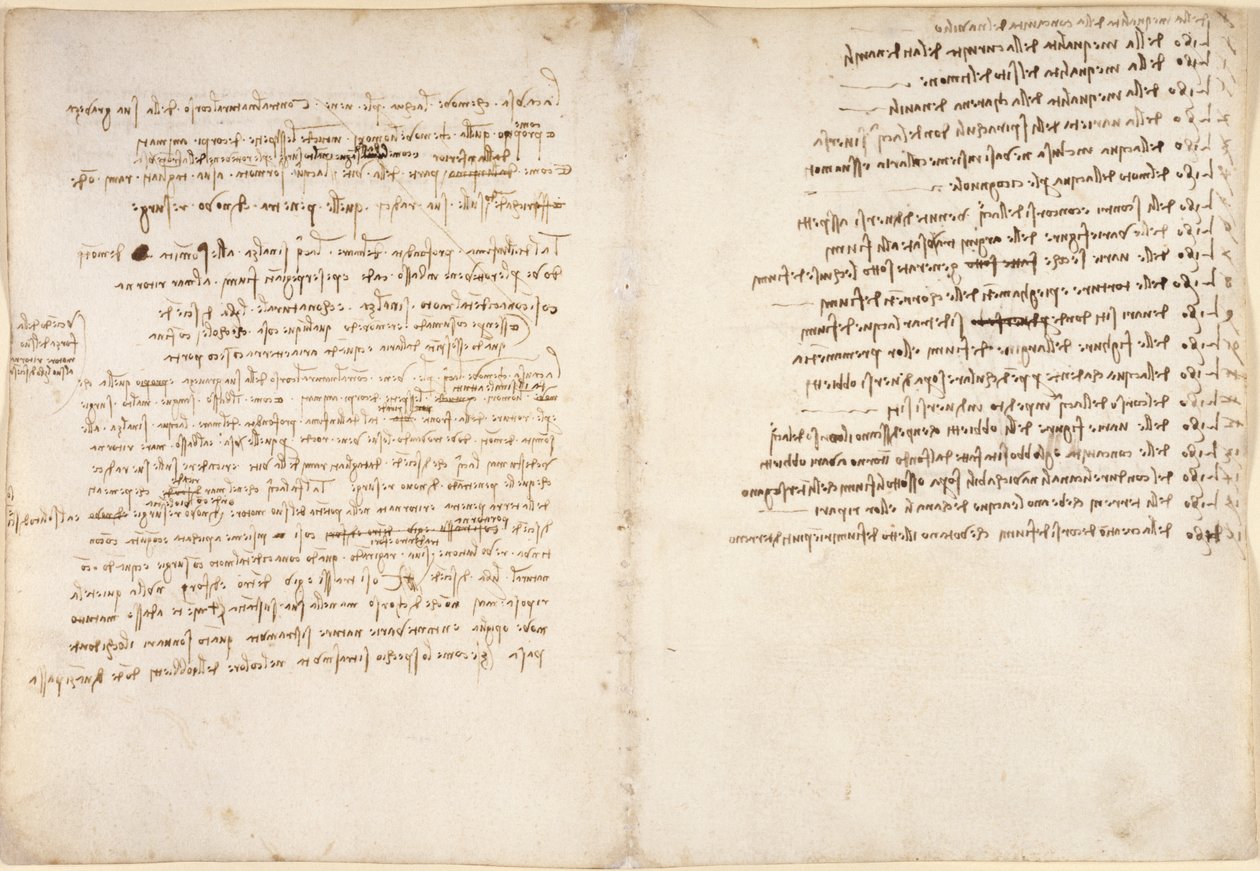 Arundel 263, f.58v, f.45, Notes on water, od 