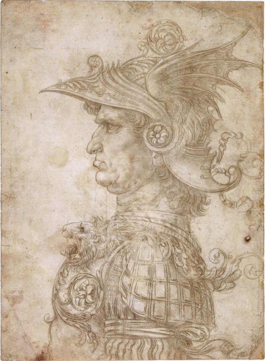 Busta válečníka od Leonardo da Vinci