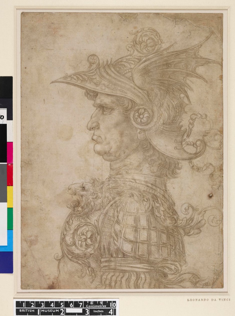 Busta válečníka od Leonardo da Vinci