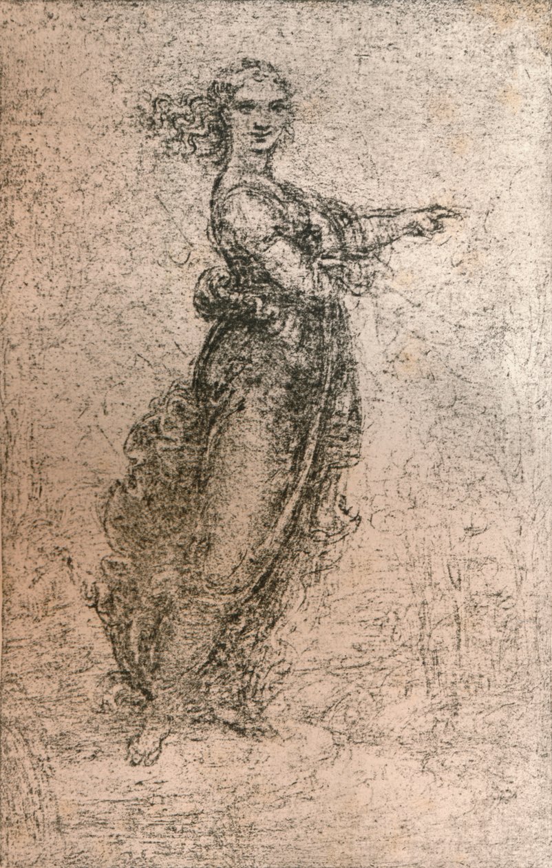 Kresba ženské postavy uhlem, c1472-c1519 1883 od Leonardo da Vinci