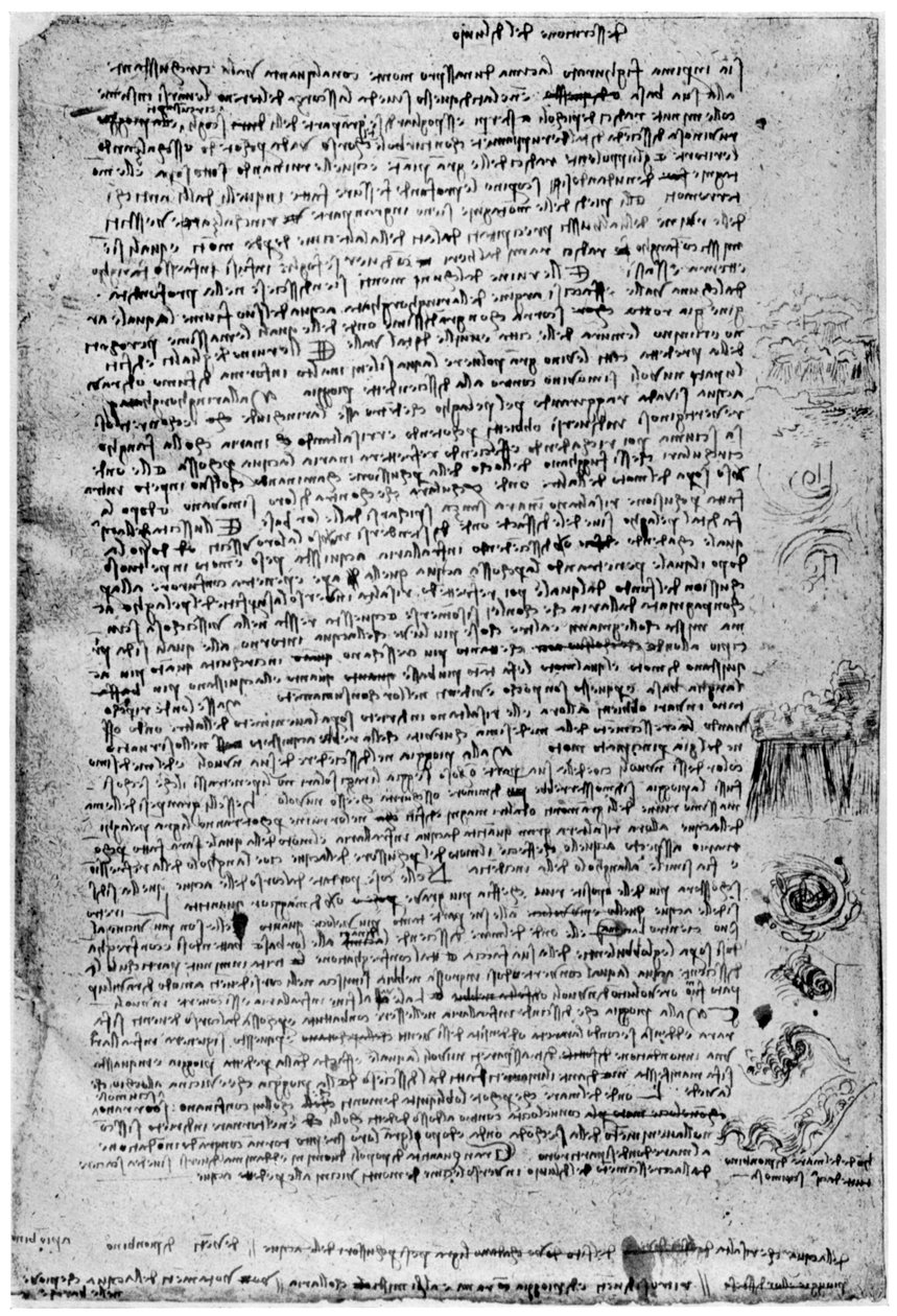 Popis velké povodně, konec 15. století nebo začátek 16. století 1954 od Leonardo da Vinci