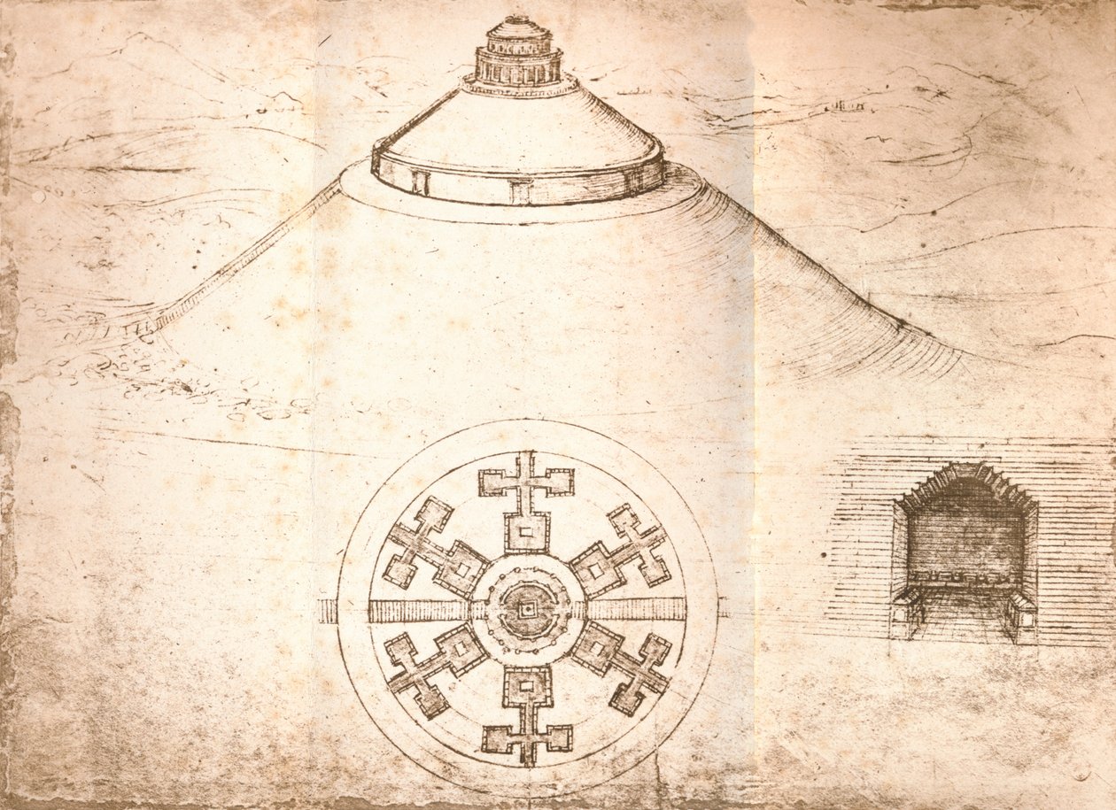 Design pro mauzoleum, c1472-c1519 1883 od Leonardo da Vinci