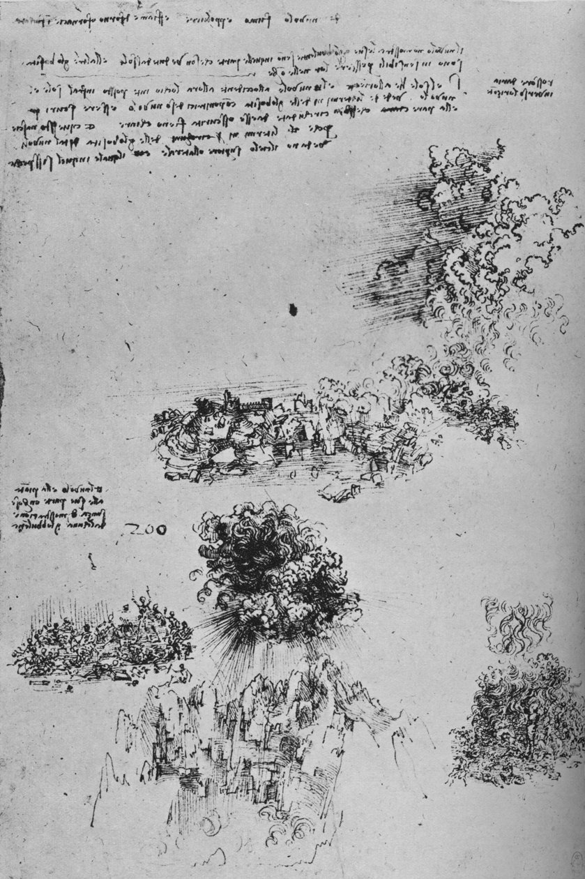 Destruction Rained from Heaven on Earth, c1480 1945 od Leonardo da Vinci