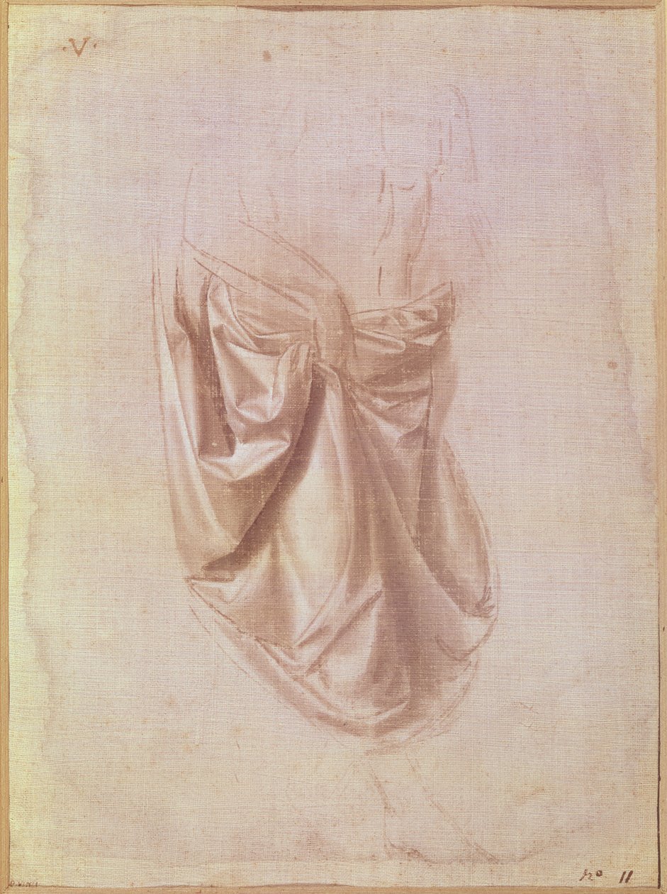 Studie soukenictví (kvaš na plátně) od Leonardo da Vinci
