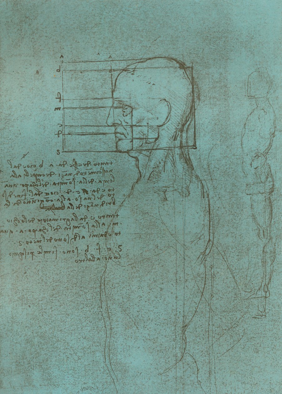 Kresba ilustrující teorii proporcí lidské postavy, c1472-c1519 1883. od Leonardo da Vinci