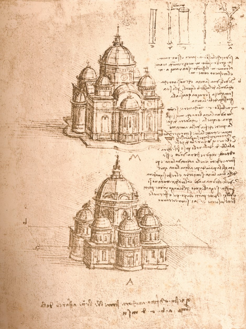 Kresba kostelů, c1472-c1519 1883 od Leonardo da Vinci