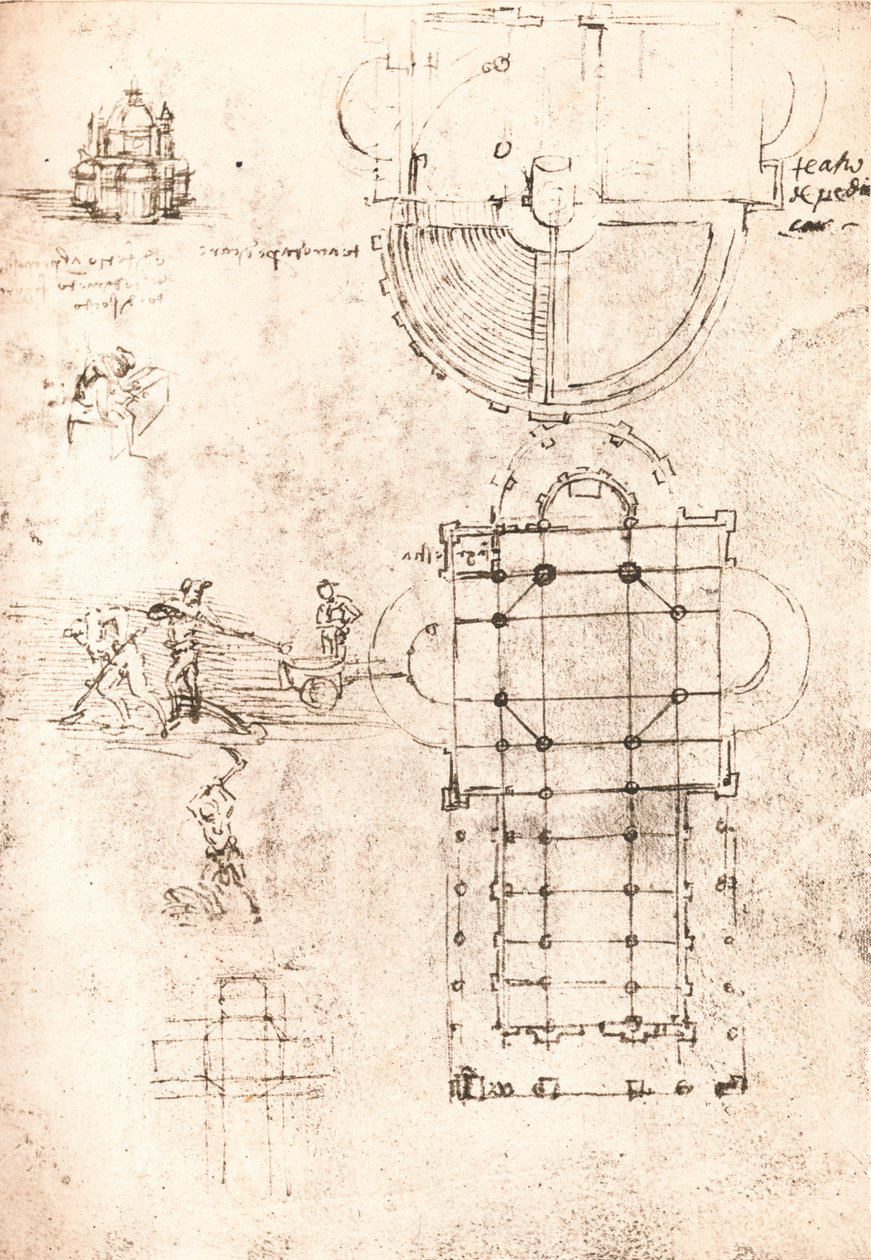 Kresba kostelů, c1472-c1519 1883 od Leonardo da Vinci