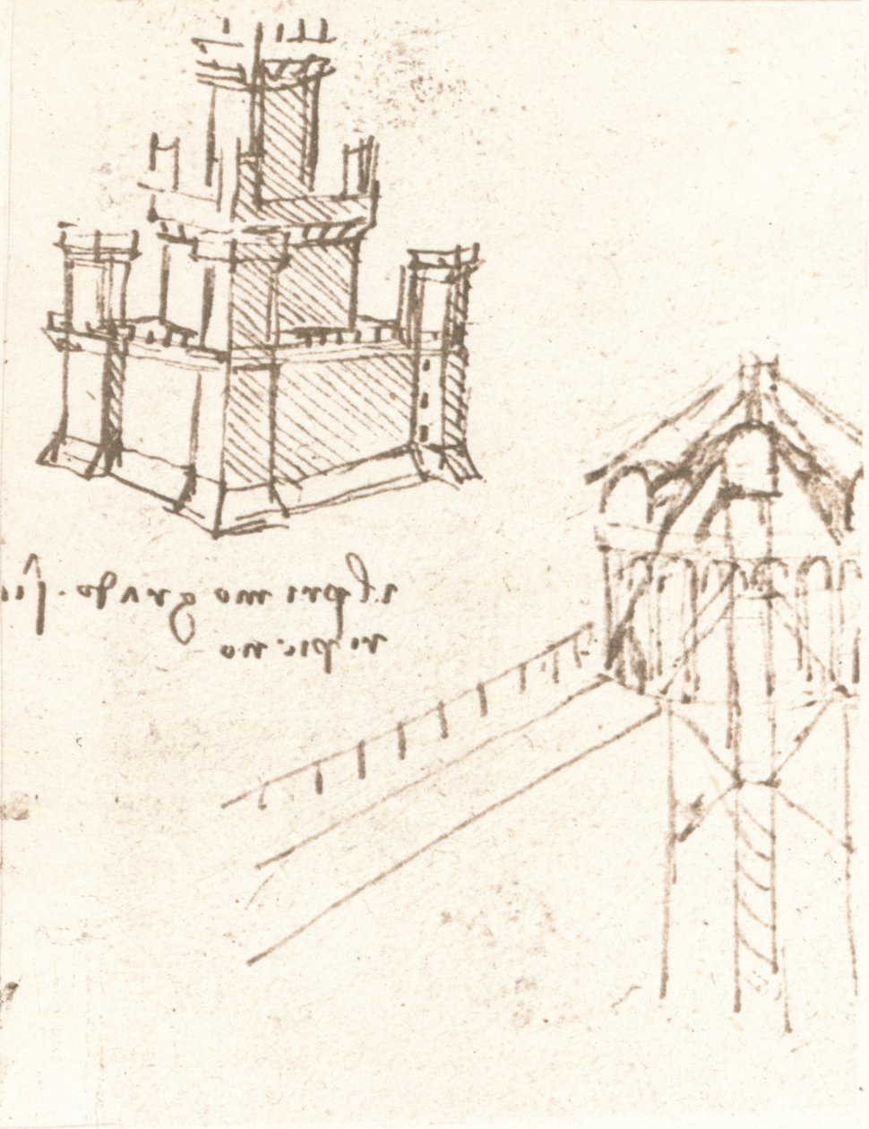 Kreslení projektů pro zámky a vily, c1472-c1519 1883 od Leonardo da Vinci