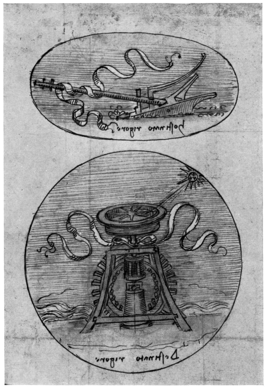 Znak, detail Hostinato Rigore, konec 15. nebo začátek 16. století 1954 od Leonardo da Vinci