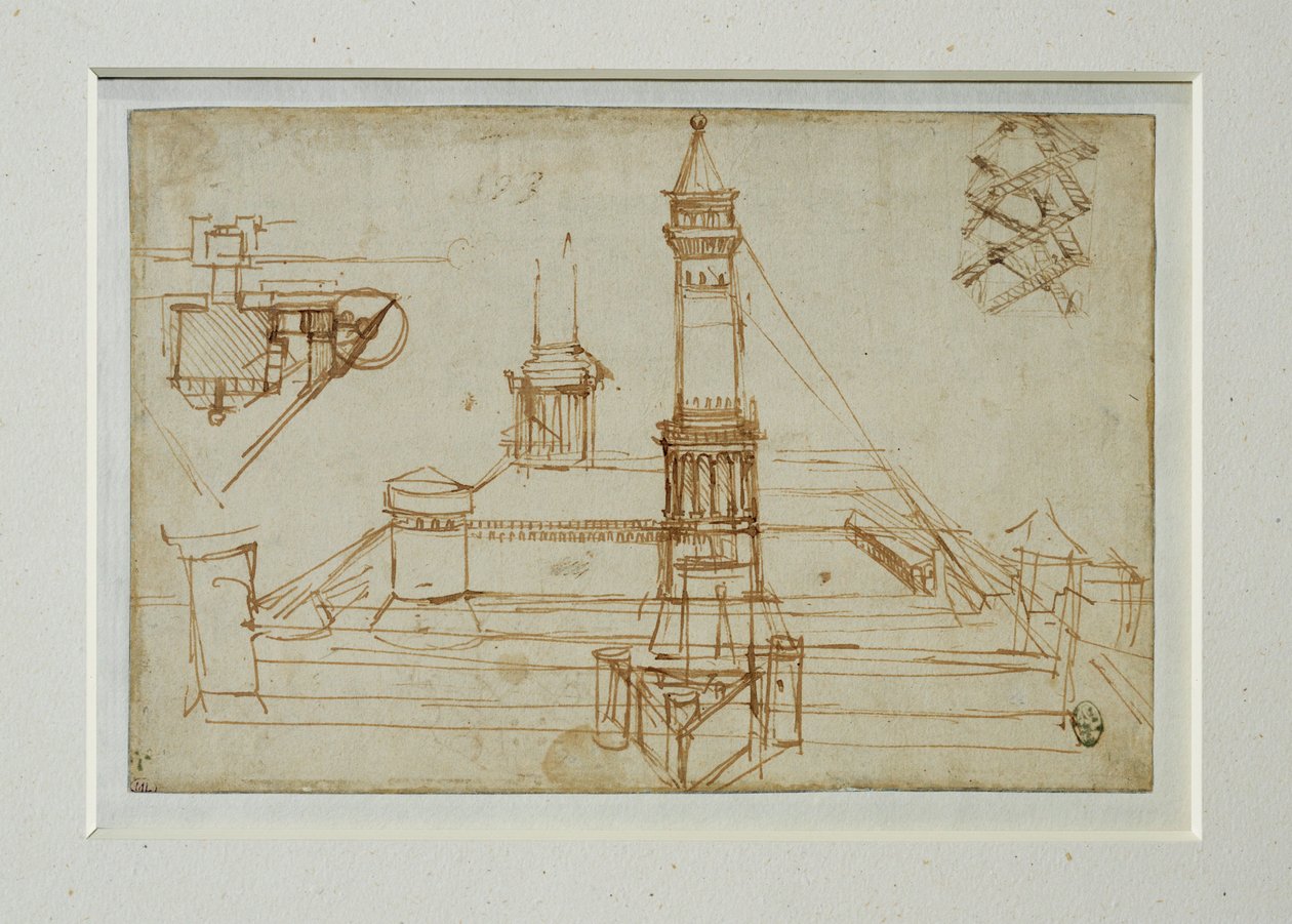 Architektonická studie ... od Leonardo da Vinci