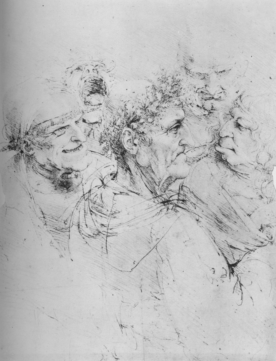 Pět groteskních hlav, c1480 1945 od Leonardo da Vinci