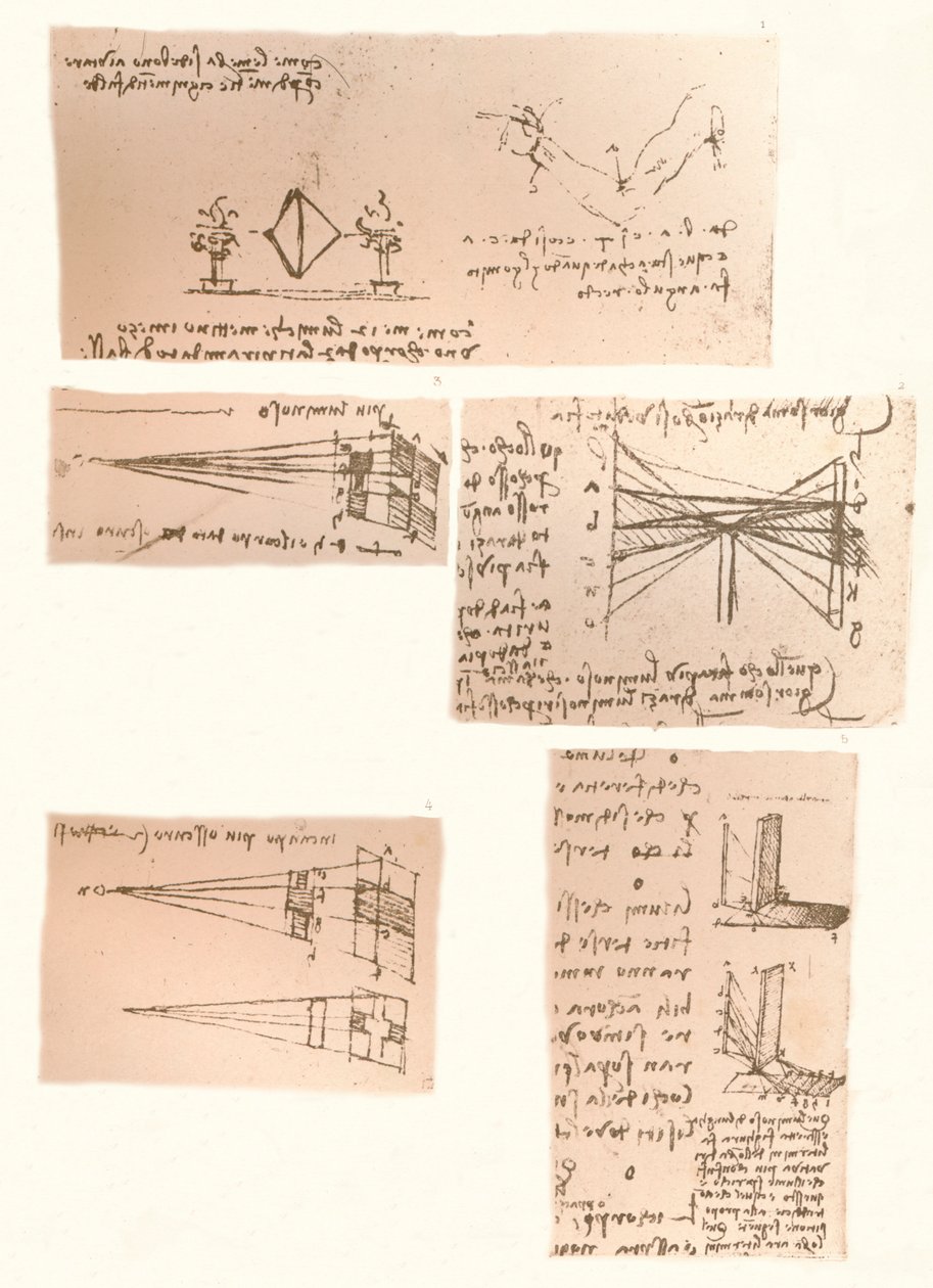 Pět kreseb ilustrujících teorii malby, c1472-c1519 1883 od Leonardo da Vinci