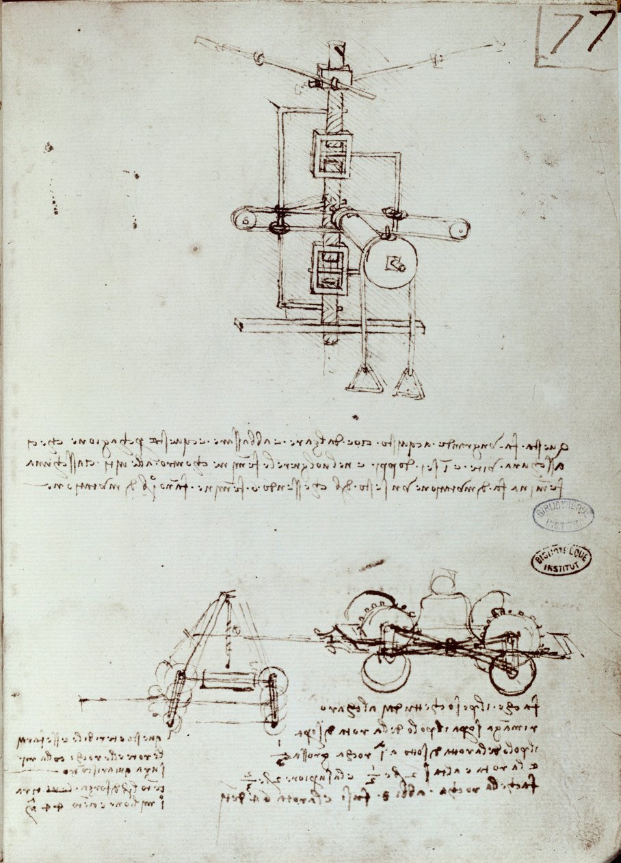 Letící strojní kreslení. Rukopis Leonarda De Vinciho (Leonardo da Vinci od Leonardo da Vinci