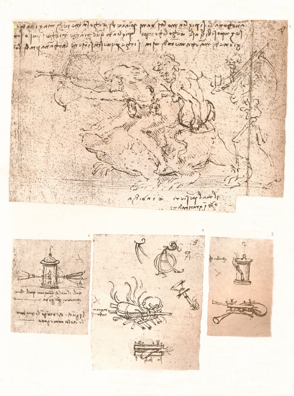 Čtyři kresby alegorických zobrazení, c1472-c1519 1883 od Leonardo da Vinci