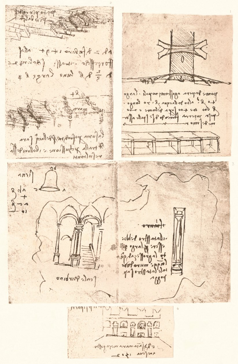 Čtyři topografické kresby, c1472-c1519 1883 od Leonardo da Vinci