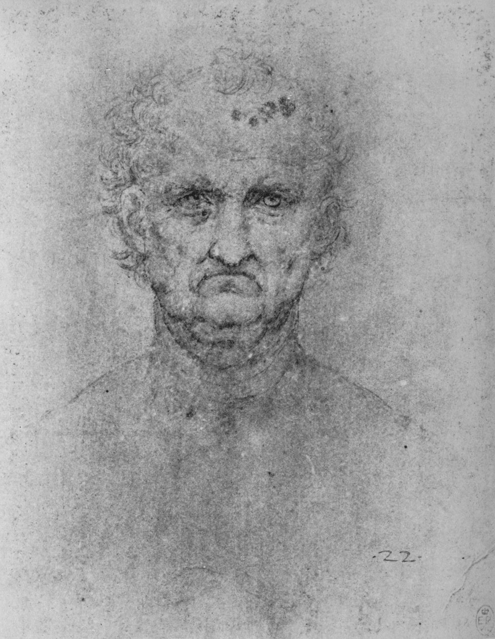 Plná tvář starého muže, c1480 1945 od Leonardo da Vinci