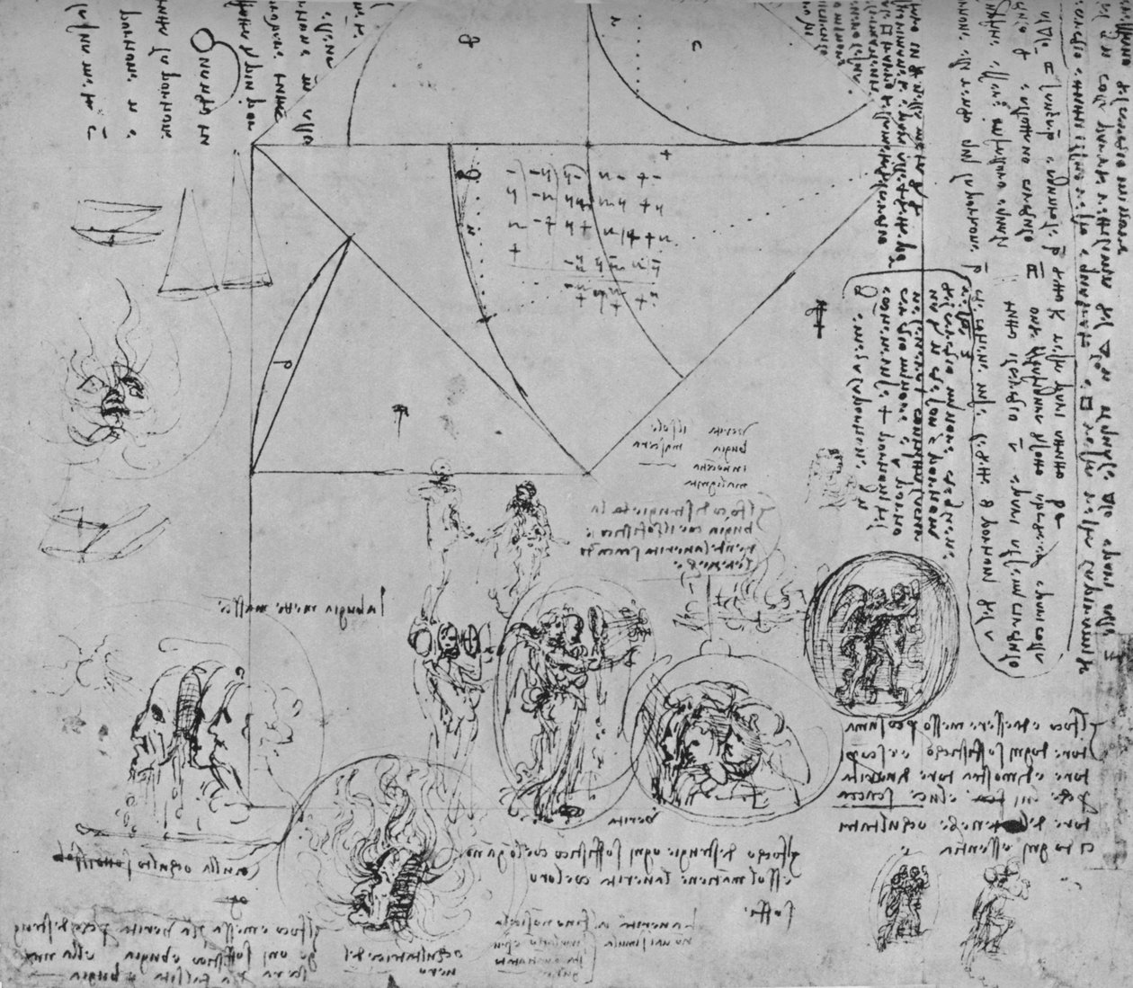 Geometrické obrazce a návrhy alegorických zobrazení, c1480 1945 od Leonardo da Vinci