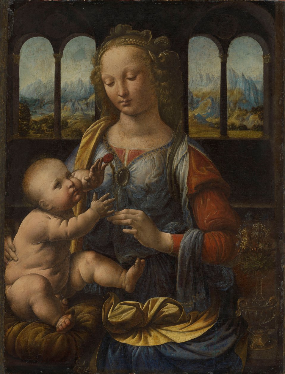 Německy: Madonna mit der Nelke Karafiátová madona od Leonardo da Vinci