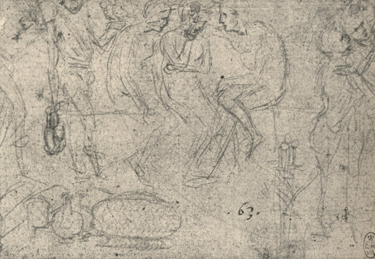 Skupina postav v rozhovoru, c1480 1945 od Leonardo da Vinci
