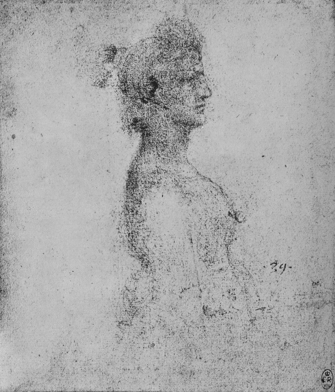 Poloviční délka mladé ženy v profilu vpravo, c1480 1945 od Leonardo da Vinci
