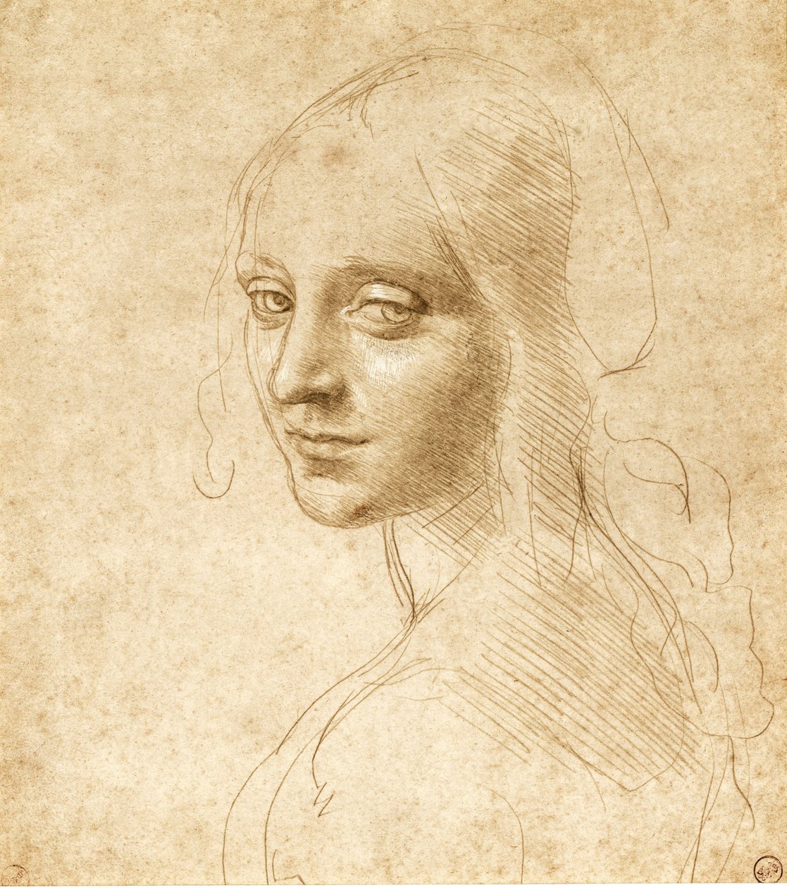 Hlava a ramena dívky, c. 1490. od Leonardo da Vinci