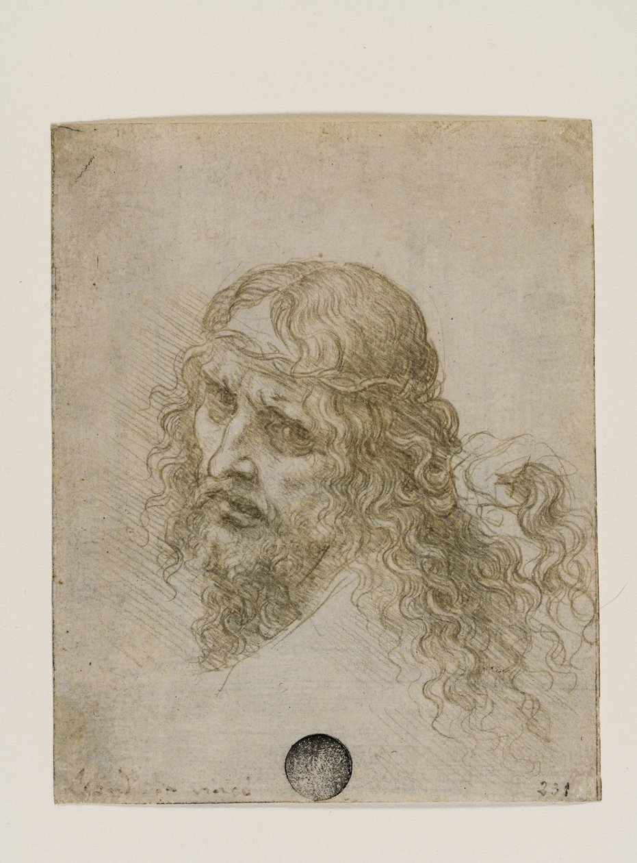 Hlava Krista korunovaná trním, c. 1500. od Leonardo da Vinci