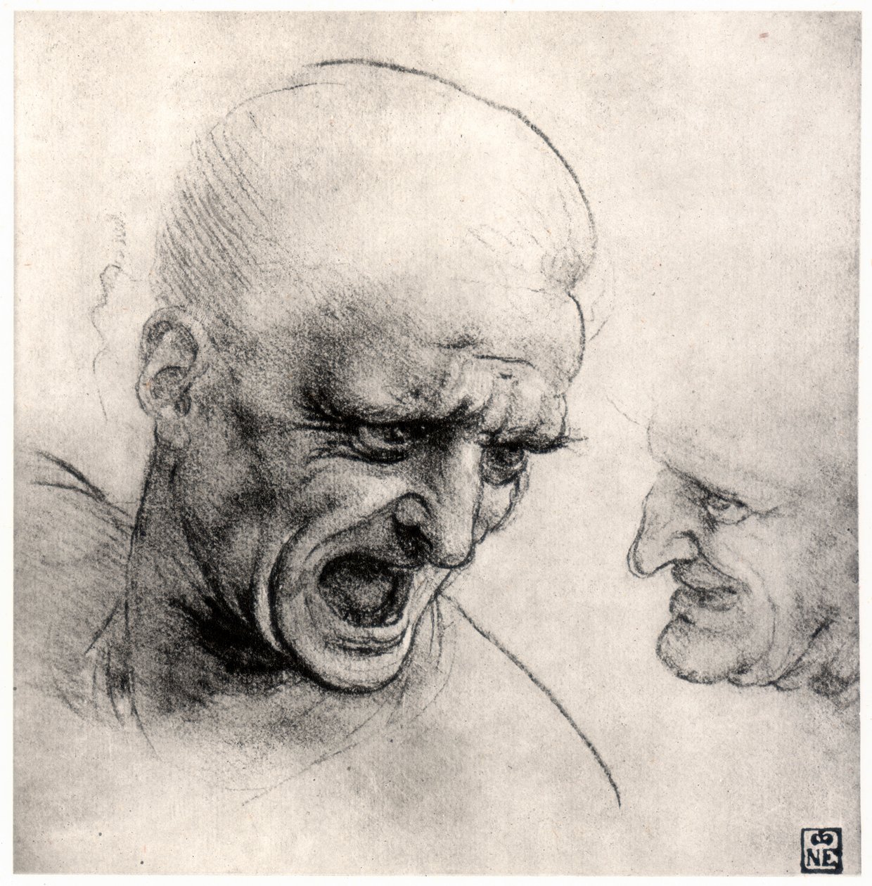 Heads of Warriors, 1503-1505 od Leonardo da Vinci