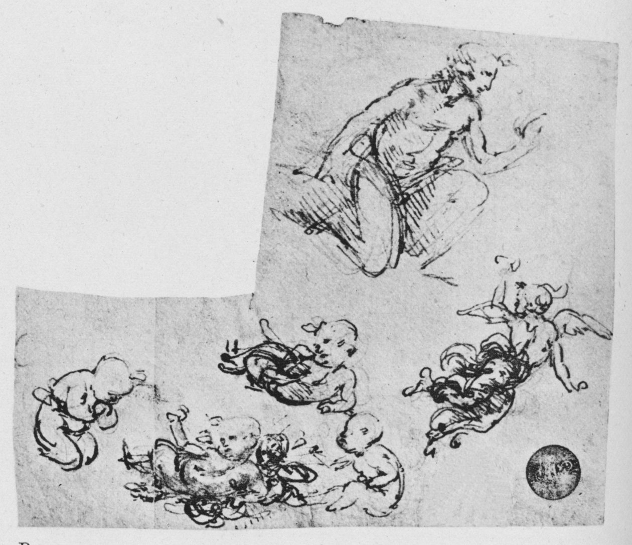 Klečící mládež a Putti, c1480 1945 od Leonardo da Vinci