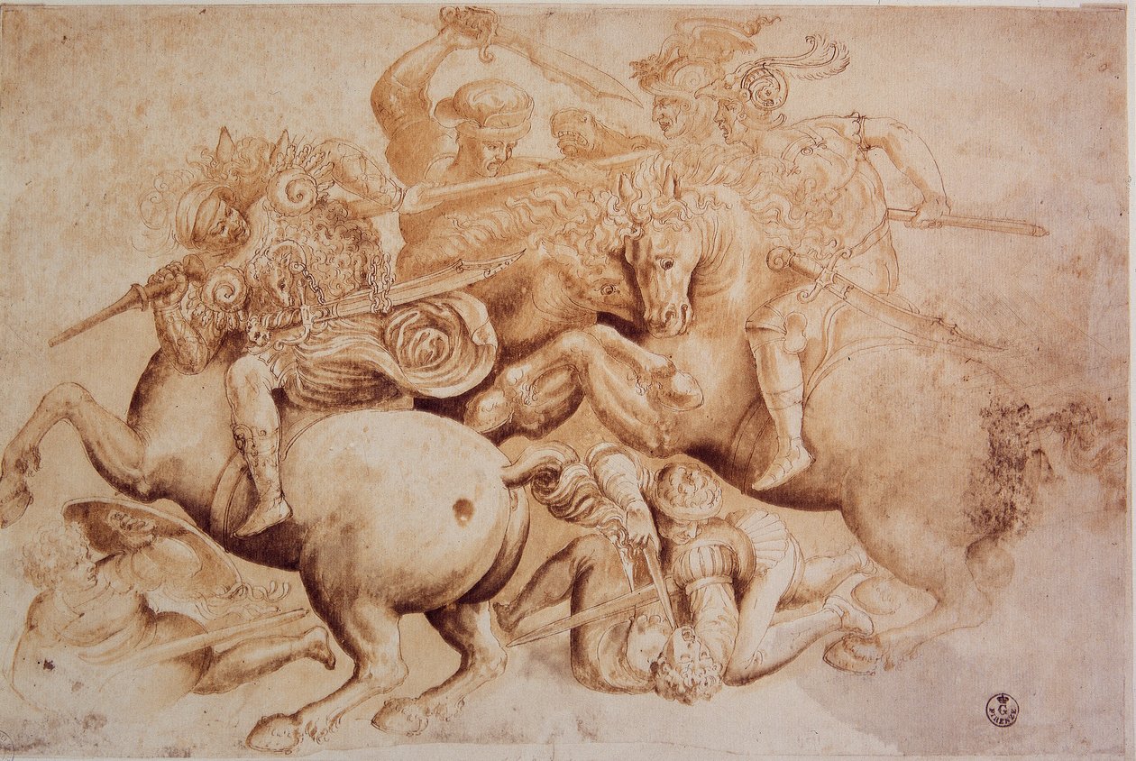 Leonardo da Vinci (Leonardo da Vinci) (1452 - 1519): Kopie bitvy u Anghiari (29. června od Leonardo da Vinci