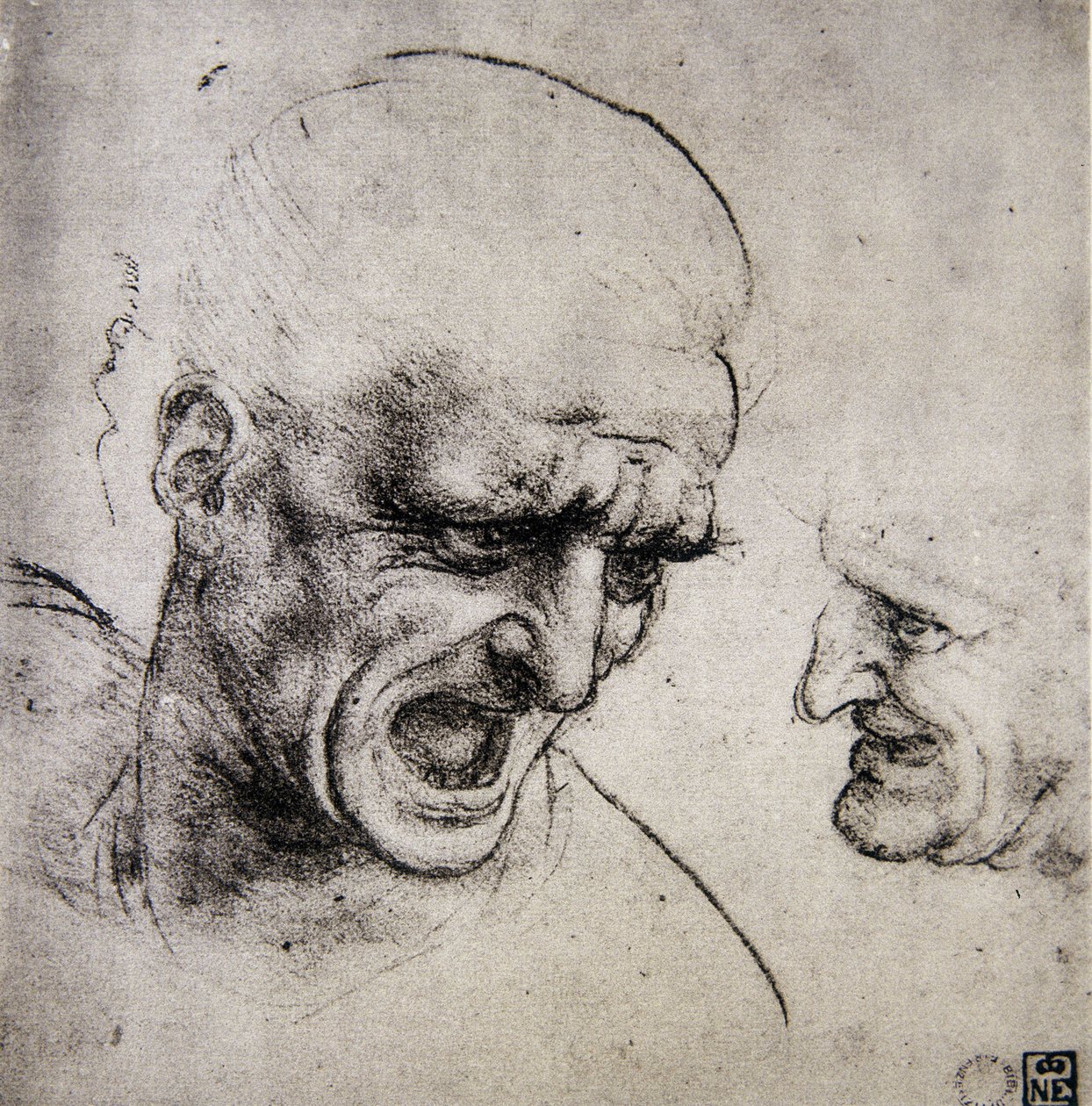 Leonardo da Vinci (Leonardo da Vinci) (1452 - 1519): Studie pro bitvu u Anghiari (Imagine) od Leonardo da Vinci