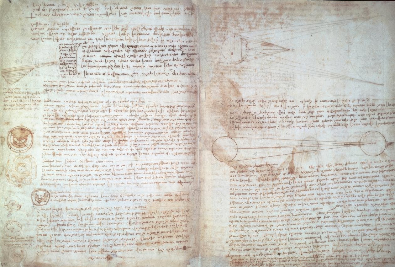 Leonardo da Vinci, stránky z Cod. Hammer od Leonardo da Vinci