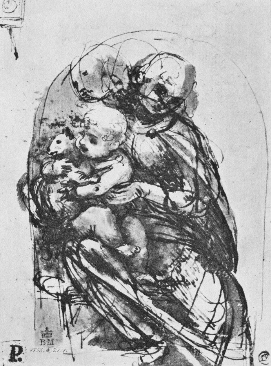 Madonna a dítě s kočkou, 1478-1481 1945 od Leonardo da Vinci