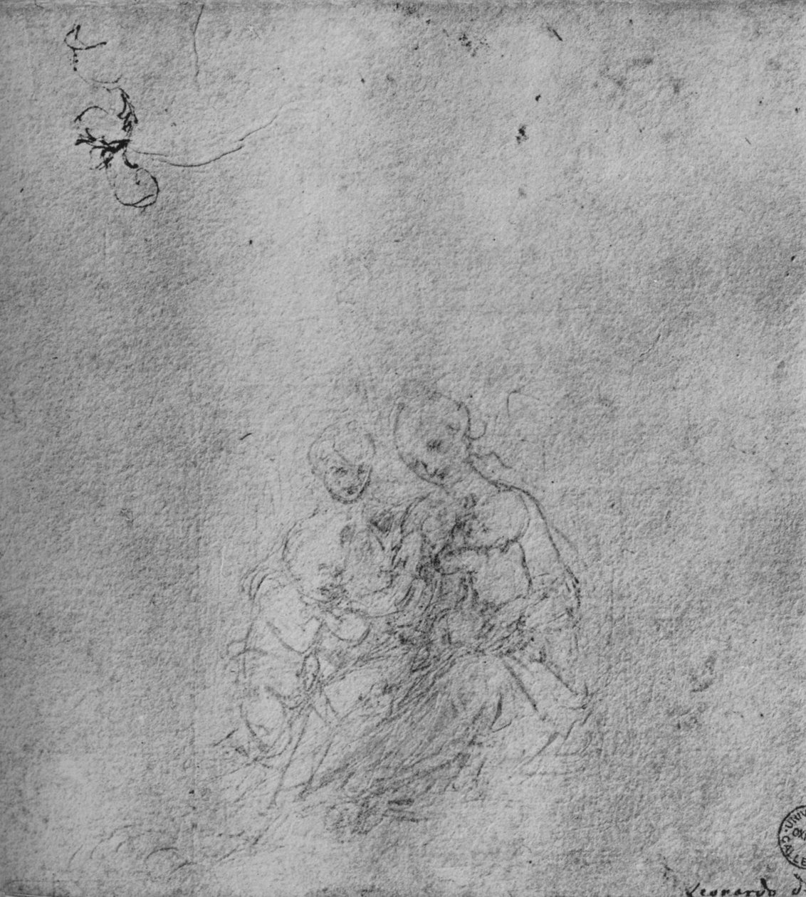 Madonna a dítě s nemluvnětem sv. Jana a andělem, c1475 1945 od Leonardo da Vinci