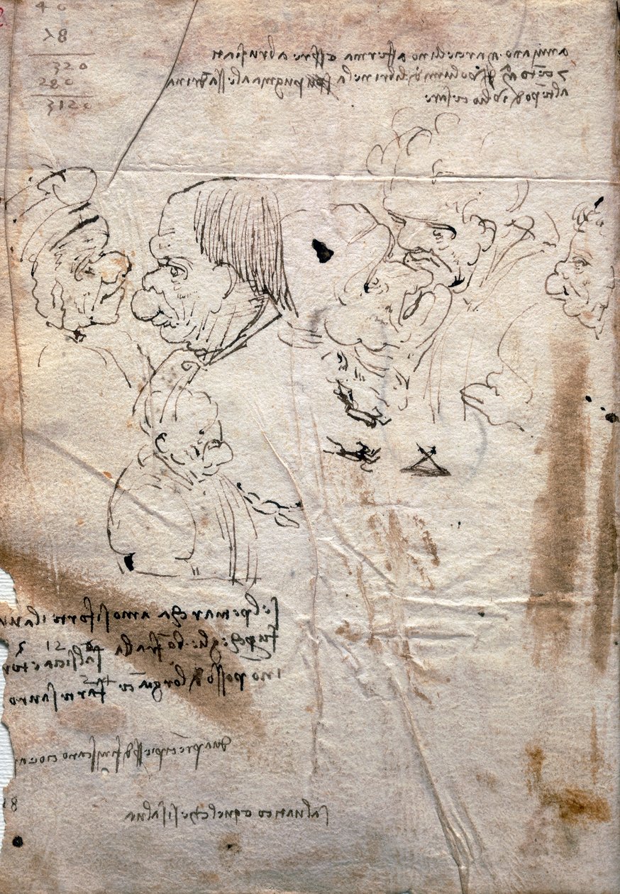 Mužské karikatury a seznam knihoven, Codex Trivulzianus od Leonardo da Vinci