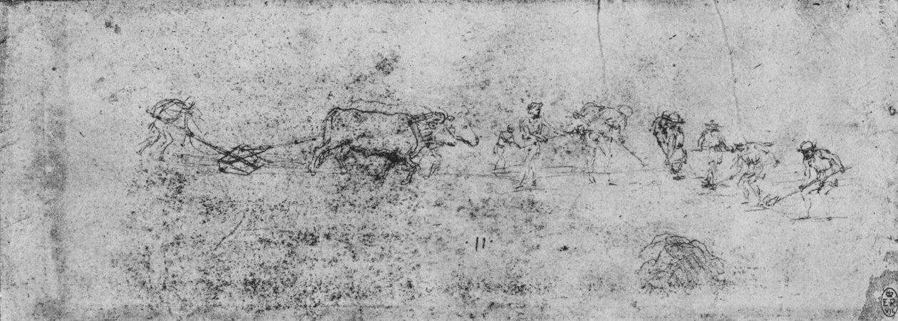 Muži orba a kopání, c1480 1945 od Leonardo da Vinci