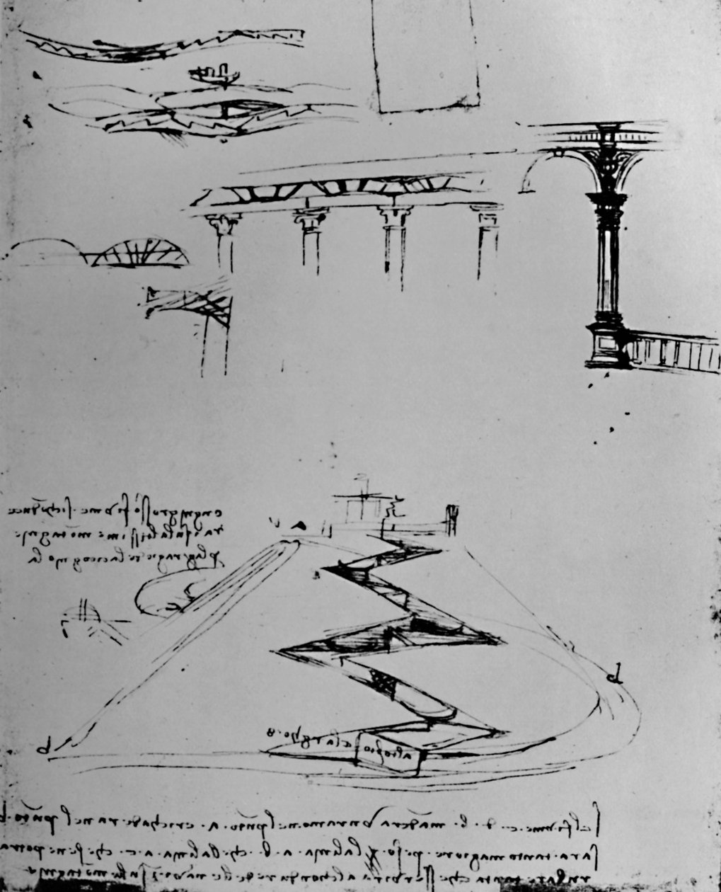 Plán Canal Ascending Hill By Means of Locks, 1928 od Leonardo da Vinci