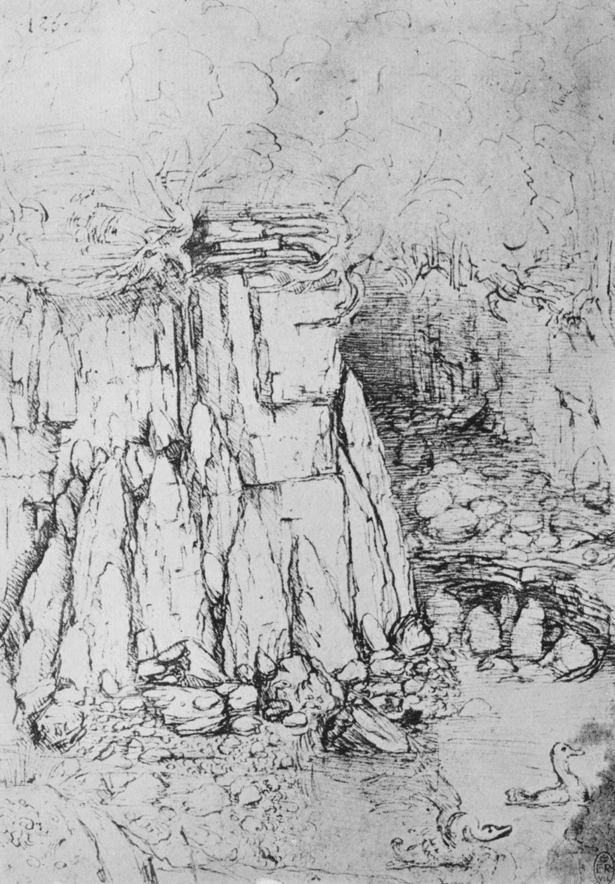 Rocks and Stream, c1480 1945 od Leonardo da Vinci