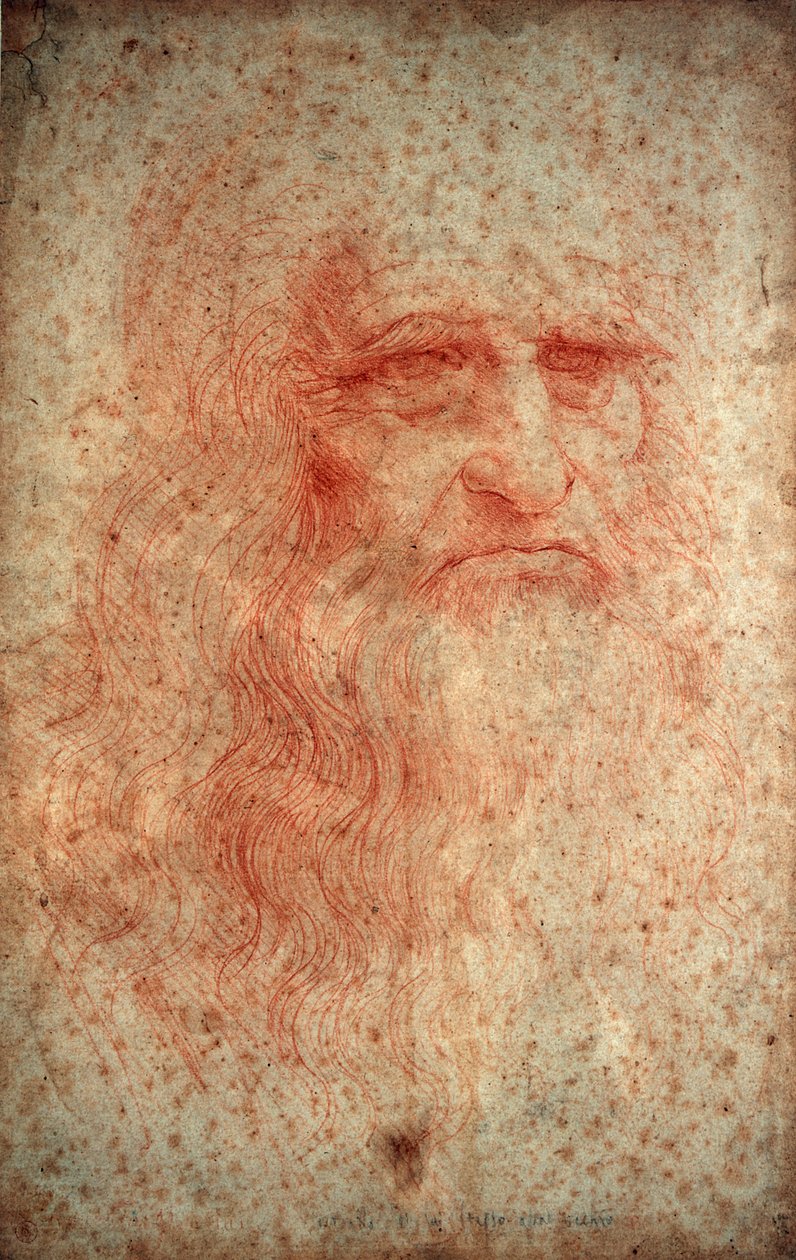 Autoportrét Leonarda da Vinci, italský malíř, sochař, inženýr a architekt, c1513 od Leonardo da Vinci