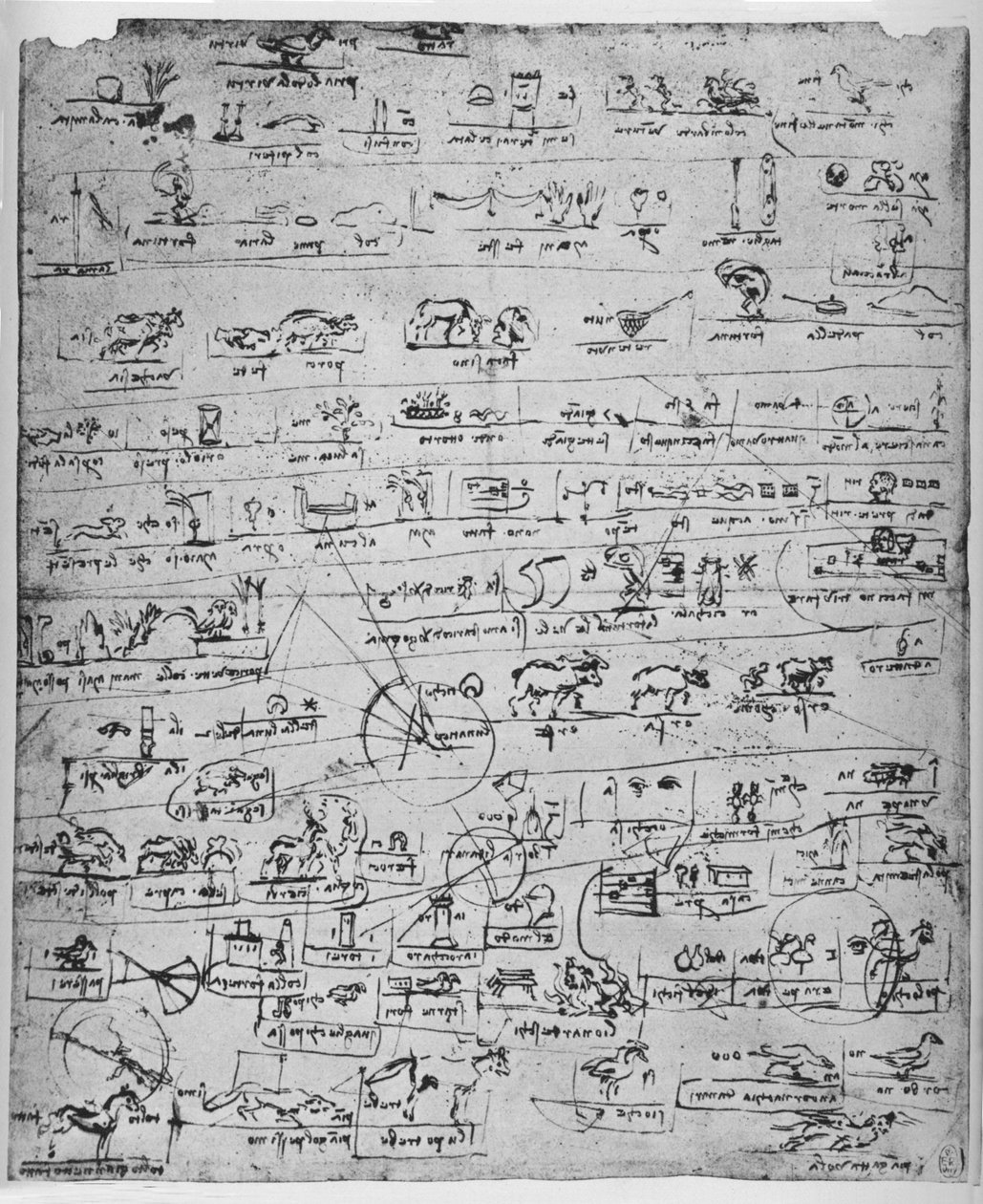 List piktogramů, c1480 1945 od Leonardo da Vinci