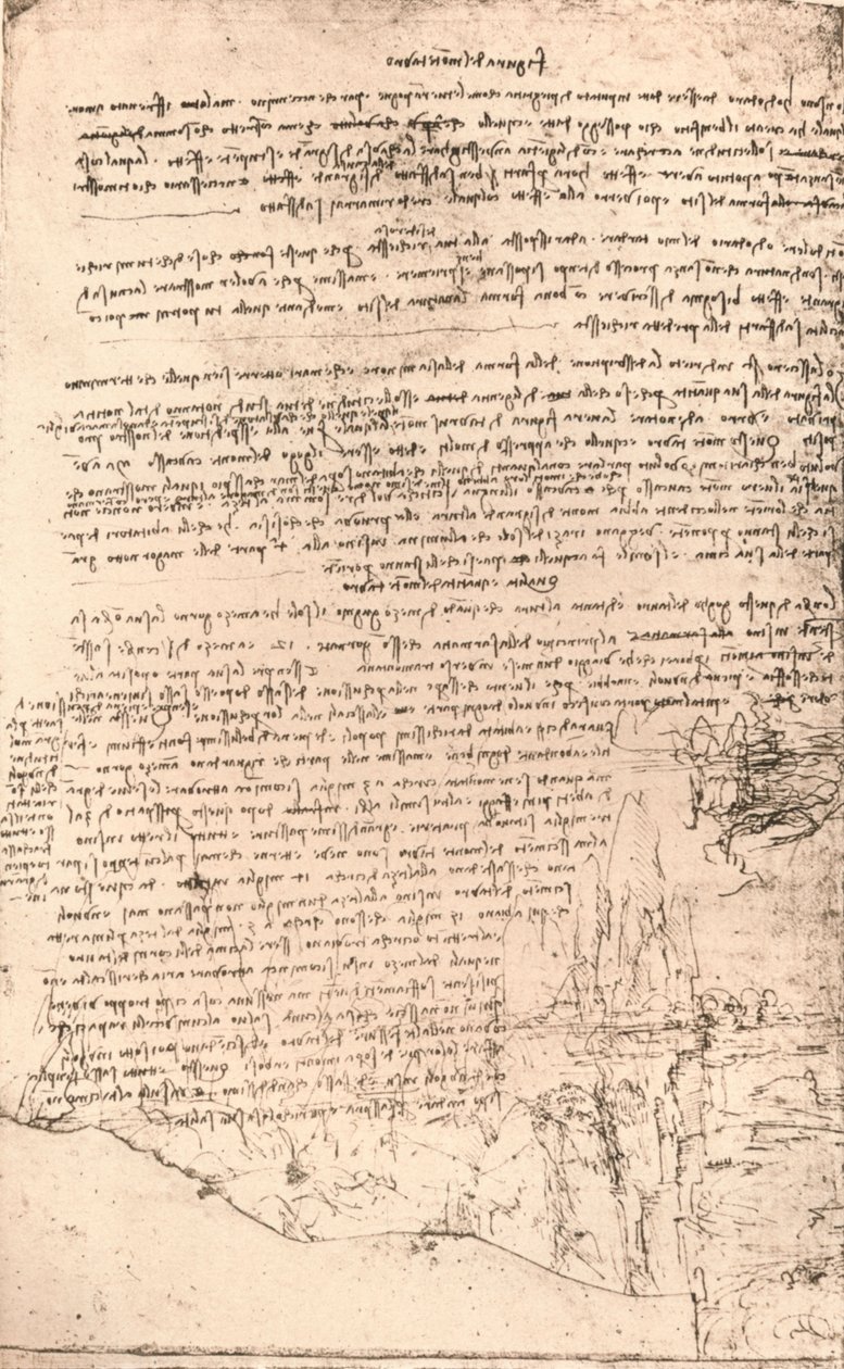 Náčrt arménských hor, c1472-c1519 1883 od Leonardo da Vinci