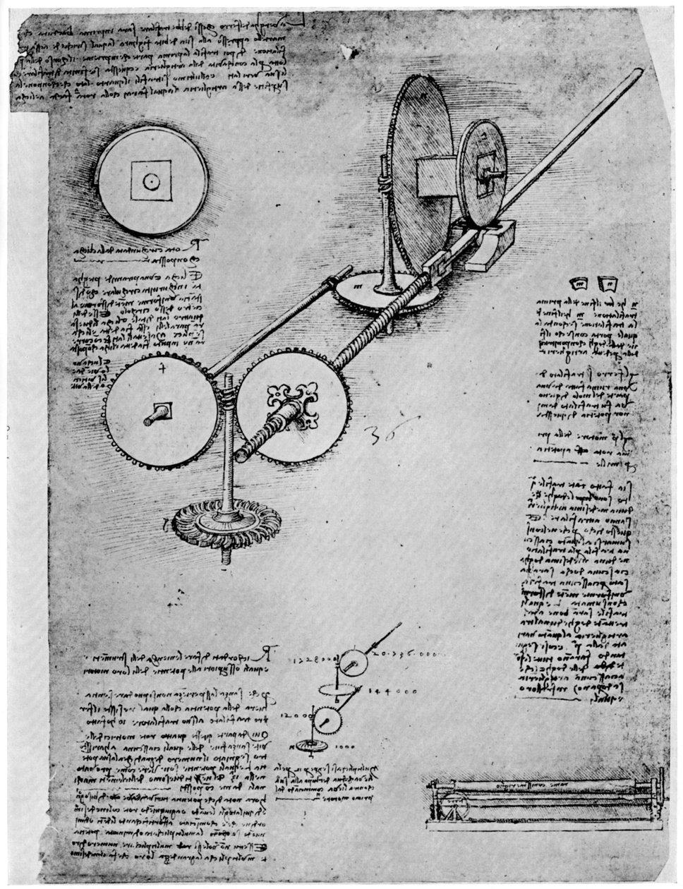 Náčrt válcovny, c1500-1510 1954 od Leonardo da Vinci