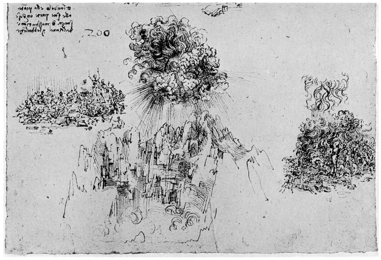 Náčrt posledního soudu, konec 15. nebo začátek 16. století 1954 od Leonardo da Vinci