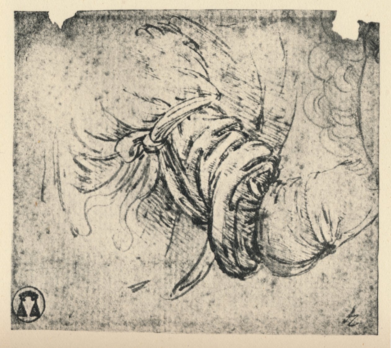 Studie rukávů pro The Annunciation, 1470-1473 1945 od Leonardo da Vinci