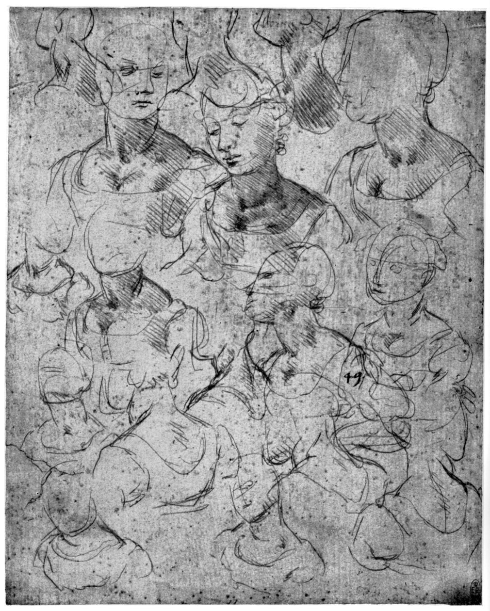 Studie pro poloviční ženskou postavu, 15. století 1954 od Leonardo da Vinci