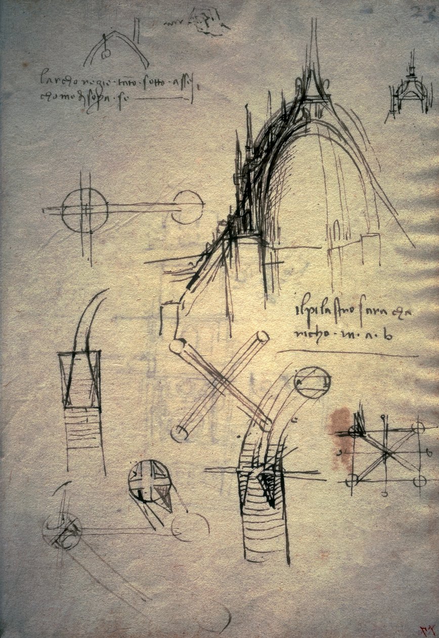Studie pro lucernu katedrály, Codex Trivulzianus od Leonardo da Vinci